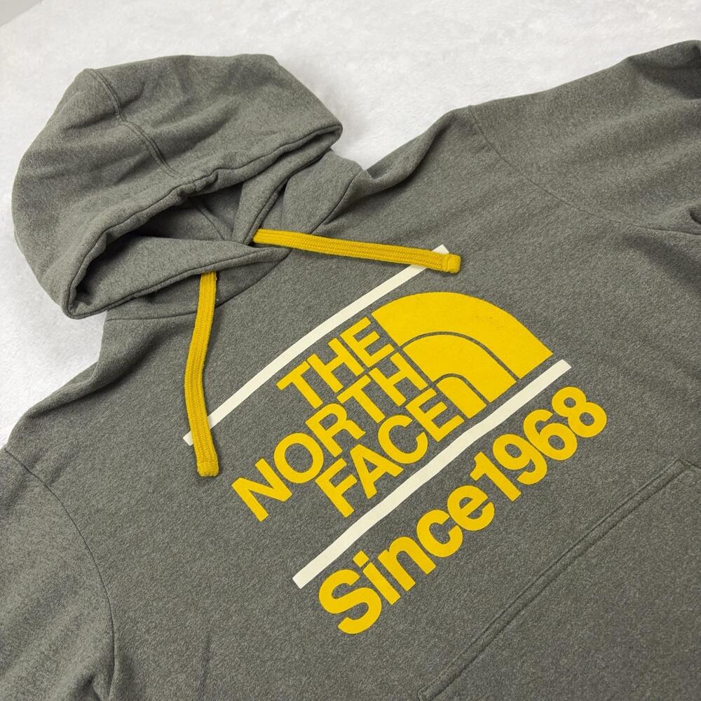 The North Face Hoodie Pullover Men M Green Graphic Heavyweight Fleece Logo